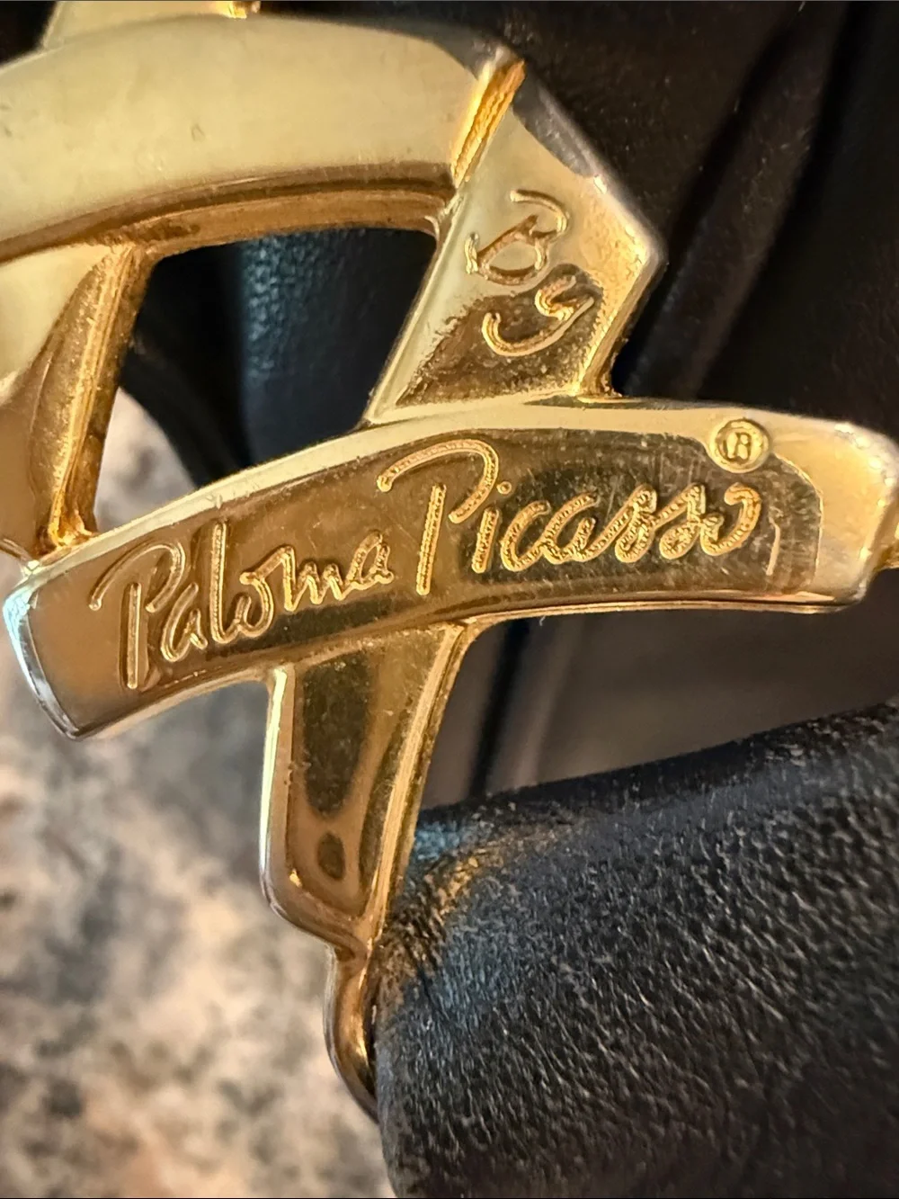 Paloma Picasso Black Leather Bag